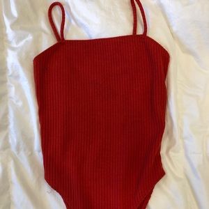 Topshop red bodysuit